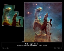 Hubble Revisits the Famous Pillars of Creation with a new lens 