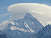 Huge lenticular cloud over Nanda Devi Indias second highest mountain  photo by Shikhar Sethi