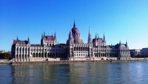 Hungarian House of Parliament in Budapest Taken from the Danube during my trip in late October Designed by Imre Steindl 