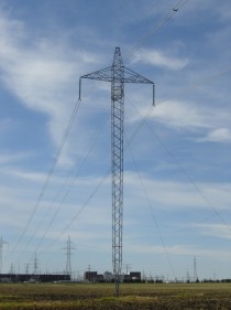 HVDC transmission tower near the Dorsey substation Rosser Manitoba 