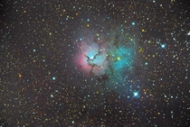 I am a  year old amateur astrophotographer back with my latest pic The trifid nebula 