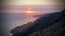 I built a cabin in Big Sur This sunset picture was taken from the backyard 