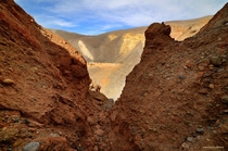 I climbed around the slot canyons inside Ubehebe Crater in Death Valley CA recently What a cool place 