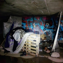 I found this abandoned homeless camp in the tunnels that run under the Las Vegas strip and Freemont Street 