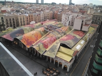 I got the chance to get this view of the roof of Santa Caterina market in Barcelona Catalonia By Enric Miralles 