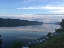 I never do this but I thought this came out great and was worth sharing Summer morning on the Hudson River Poughkeepsie NY 