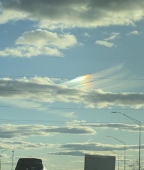 I saw a circumhorizon arc for the first time a few days ago Unfortunately I was unable to stop and take a better picture I still thought it was stunning though