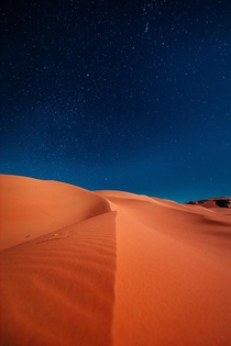 I spent four days camping out in the remote Algerian Sahara - just me and a local guide I took a million photos but this was one of my favourites Freezing cold at night but free of all light pollution the sky was breathtakingly beautiful  IG xereeto