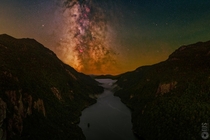 I took a  image  megapixel Milky Way Pano mosaic with my mm lens in the Adirondacks NY 