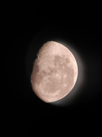 I took a picture of the moon using my phone Picture taken through telescope without any camera stands or extensios Just placed my phones camera where you put your eye and wished for the best outcome