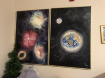 I work in a nursing home here are two paintings done by one of my residents in  and  I just love them