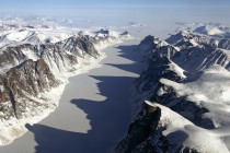Ice-covered fjord on Baffin Island 