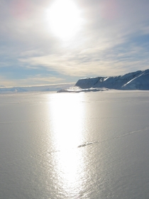 Iceberg frozen in sea ice Cape Evans Antarctica 