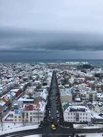 Iceland  view from top of Hallgrmskirkja