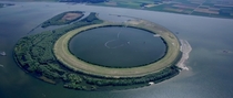 IJsseloog in the Netherlands is an artificial island in an artificial lake with its own km-diameter artificial lake 