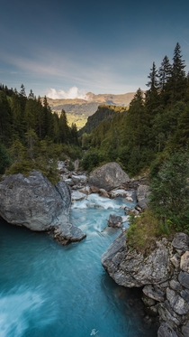 Ill never get tired of seeing the blue waters of Switzerland Bernese Oberland region Switzerland 