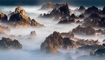 Imagining an epic mountain landscape out of some seaside rocks Haesindang South Korea 