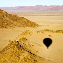 In a hot air balloon looking below the stunning landscape of Sossusvlei Namibia  x
