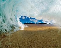 Inside a wave right before it crashes - Clark Little 