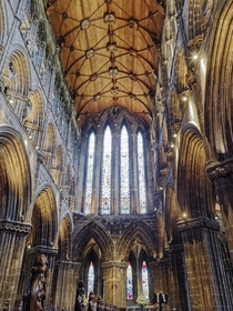 Inside the gothic style Glasgow Cathedral Scotland 
