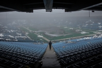 Inside the Silverdome on one of Michigans foggiest days 