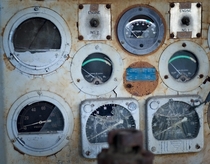 Instrument cluster in an abandoned train engine