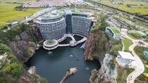 Intercontinental Shanghai Wonderland The hotel has been built on the site of an abandoned quarry and features some rooms underwater Designed by JADEQA led by Martin Jochman 