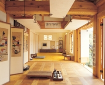 Interior of a refurbished s traditional housing in Bukchon Hanok Village Jongno District Seoul South Korea 