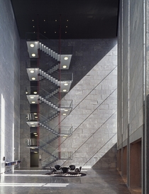 Interior of Danmarks Nationalbank Denmark - by Arne Jacobsen 