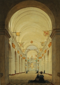 Interior sketch of the cathedral of Buenos Aires - Pellegrini Carlos Enrique -  