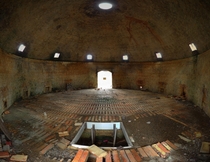 Interior view of a beehive kiln at the defunct Rockford Brick and Tile Company in Iowa 