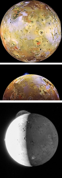 Io one of Jupiters moons is the most volcanically active place in the Solar System with hundred of volcanoes covering its surface Plumes of sulfur shoot up to  miles into space and the surface is covered with lava lakes The whole moon also smells like rot