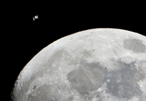 ISS over the moon 
