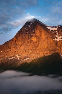It feels like you can almost reach out and touch the summit - The Eiger Swiss Alps 