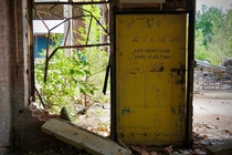 It says Save energy close doors at all times Found at an abandoned plant in Detroit