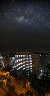 It was finally clear skies in light-polluted cloudy Singapore that I could take this picture of my hood  image stack while propping my camera outside of my apartment window