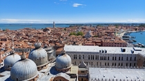 Italy Venice view on East side from San Marco Campanile today 
