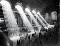Its not possible to take such a photograph anymore as the buildings outside block the sun rays Grand Central NYC 