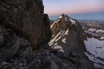 Ive wanted to climb Grand Teton  for  years Finally made it happen this summer First light on Middle Teton up the Owen Spalding Route 
