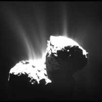 Jets of gas and dust from Comet Churyumov-Gerasimenko P photo taken by the Rosetta spacecraft in November  