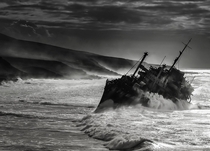 Journeys End - The shipwrecked front section of the American Star off the west coast of Fuerteventura in the Canary Islands  by Pedro Lpez Batista