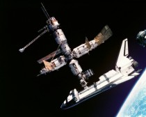 June th  the Space Shuttle Atlantis docks with the Russian Space Station Mir This is the second time a Russian and American spacecraft dock and the antecedent that led to international cooperation in future space projects like the ISS 