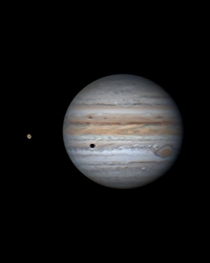 Jupiter and Ganymede with faint surface details -- 