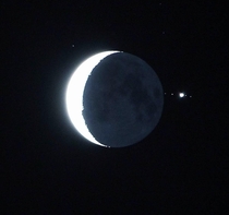 Jupiter and its Moons behind our Moon
