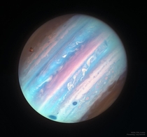 Jupiter shot in UV light from Hubble to map its clouds  processing Judy Schmidt credit marsrader