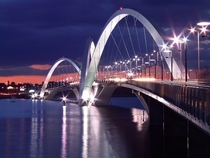 Juscelino Kubitschek Bridge at Dusk Braslia Brazil 