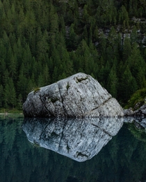 Just a nice rock in a lake Lago di Sorapis Italy 