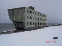Kamchatka Russia Concrete block of flats abandoned in the s There used to be a fishing village