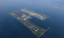 Kansai International Airport situated on an artificial island in Osaka Bay Terminal  is the longest in the world at km in length