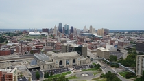 Kansas City Missouri from the top of the National World War I Memorial 